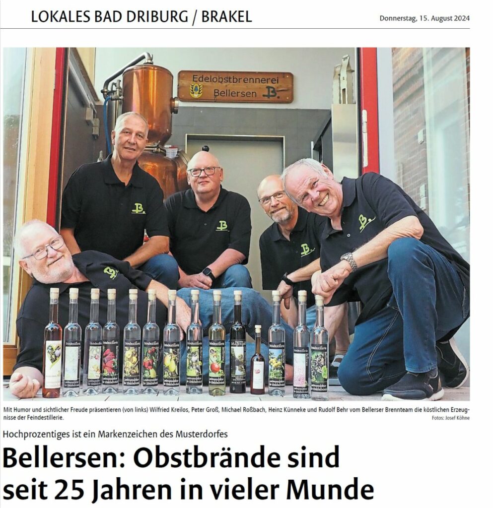 Bellerser: Obstbrände sind seit 25 Jahren in vieler Munde.